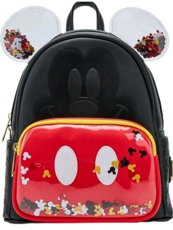 Loungefly Disney Mickey Mouse Confetti Ears Mini Backpack Cosplay Black Red NWT main image 7
